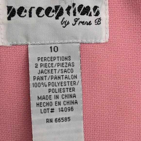 Perceptions 2 Pieces Vest and Pants Outfit Women's Black Pink 10 Zip Up - Picture 3 of 13